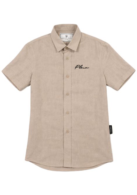Sand-colored linen shirt for children Philipp Plein | BSI250SABBIA